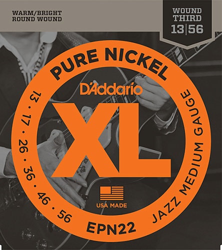 D'Addario EPN22 XL PURE NICKEL      Jazz Medium 13-55 D`Addario